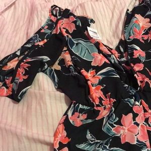 Floral Cold Shoulder Romper